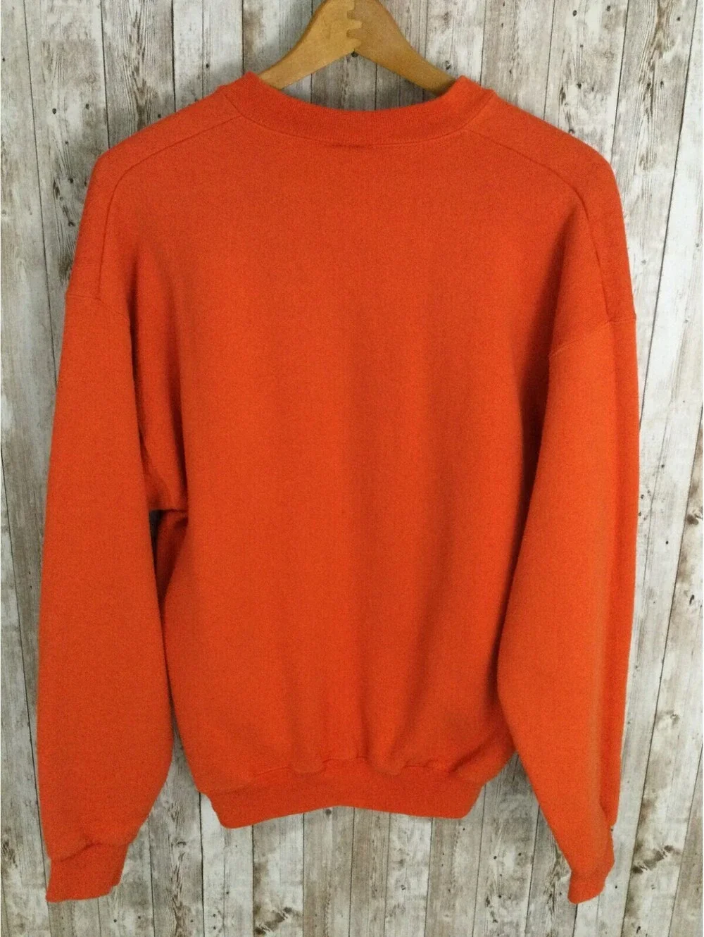 Vtg Findlay Oilers Sweatshirt Large Orange Made in USA Embroidered Baseball
